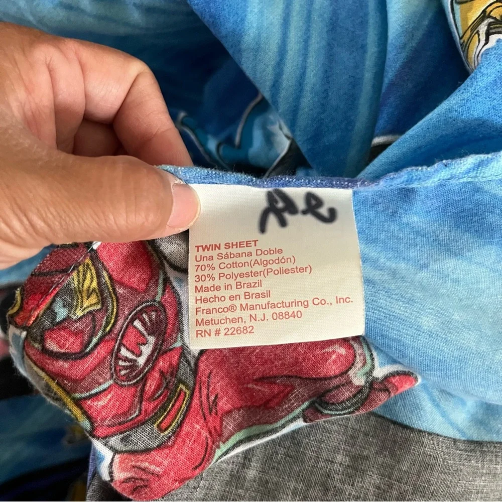 Vintage Power Rangers Ninja Storm Ninja Strike Flat Twin Bed Sheet Kids Clean